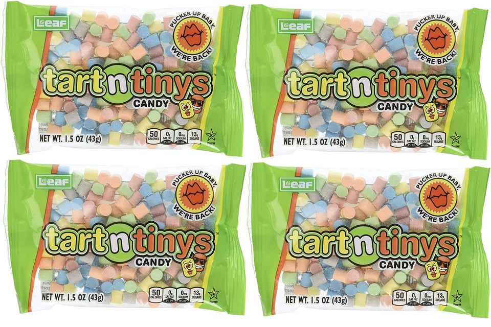 Leaf Brands Tart n Tinys pack with five flavors, ideal for on-the-go snacking.