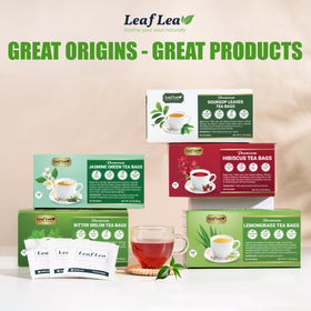 LeafLea product shot shows premium green tea.