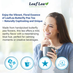 LeafLea Blue to purple color change in a glass.