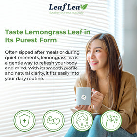 Brewing LeafLea tea with bright citrus aroma and soft herbal notes