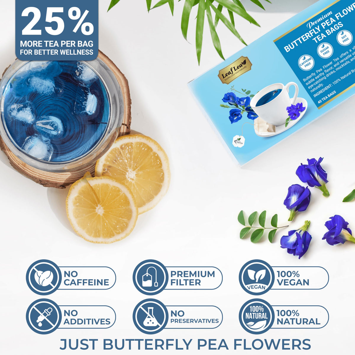 LeafLea Food coloring with natural blue hue for recipes.