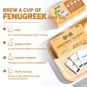 LeafLea tea cup steaming suggests a caffeine-free, relaxing ritual.