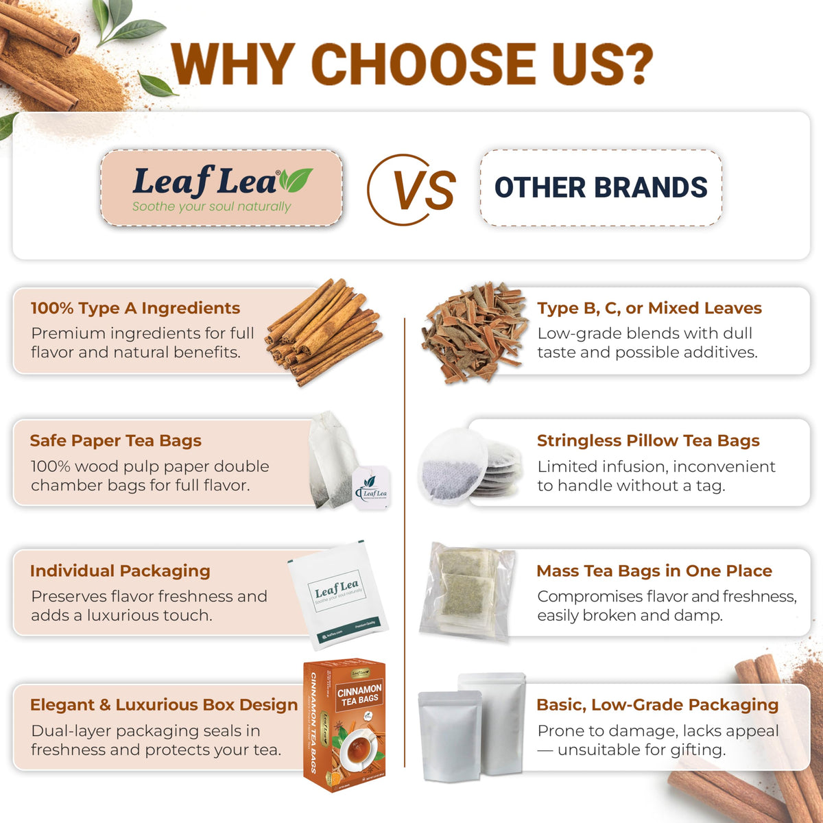 LeafLea double-chamber filter bag packaging preserves freshness.