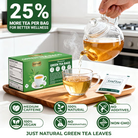 LeafLea cup shows a bright, transparent infusion ready to sip.