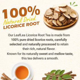 LeafLea packaging box displaying licorice tea for easy storage.