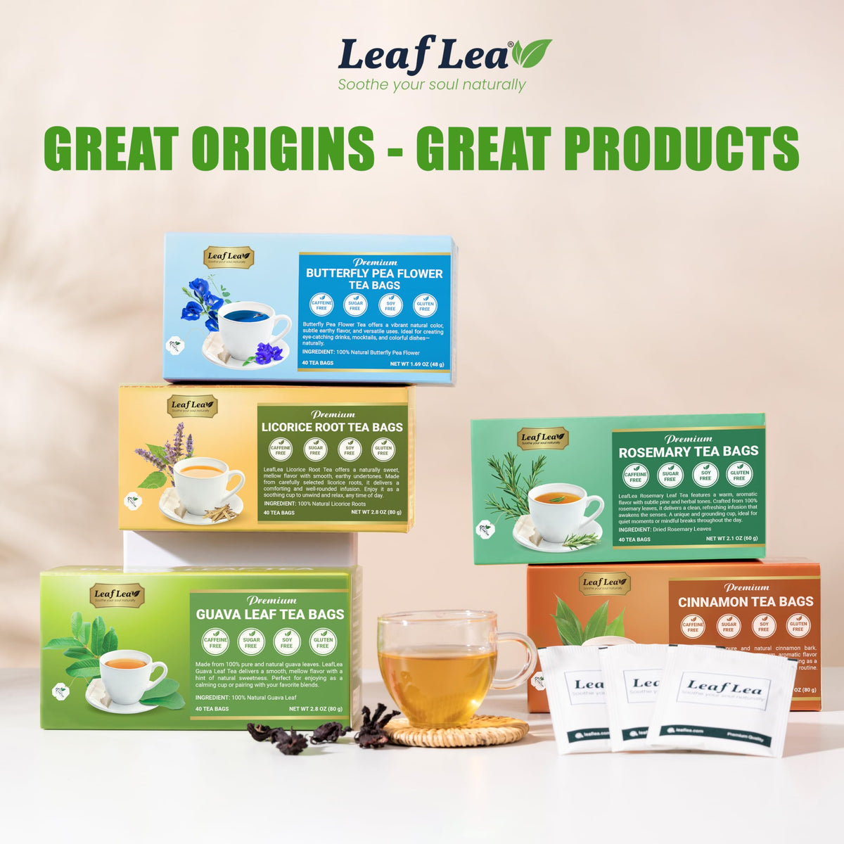 LeafLea travel-friendly rosemary tea box for on-the-go