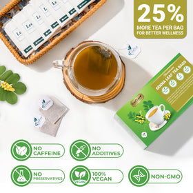 LeafLea individually wrapped senna tea bags in sturdy box