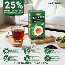LeafLea sugar-free vegan tea bags provide clean indulgence.