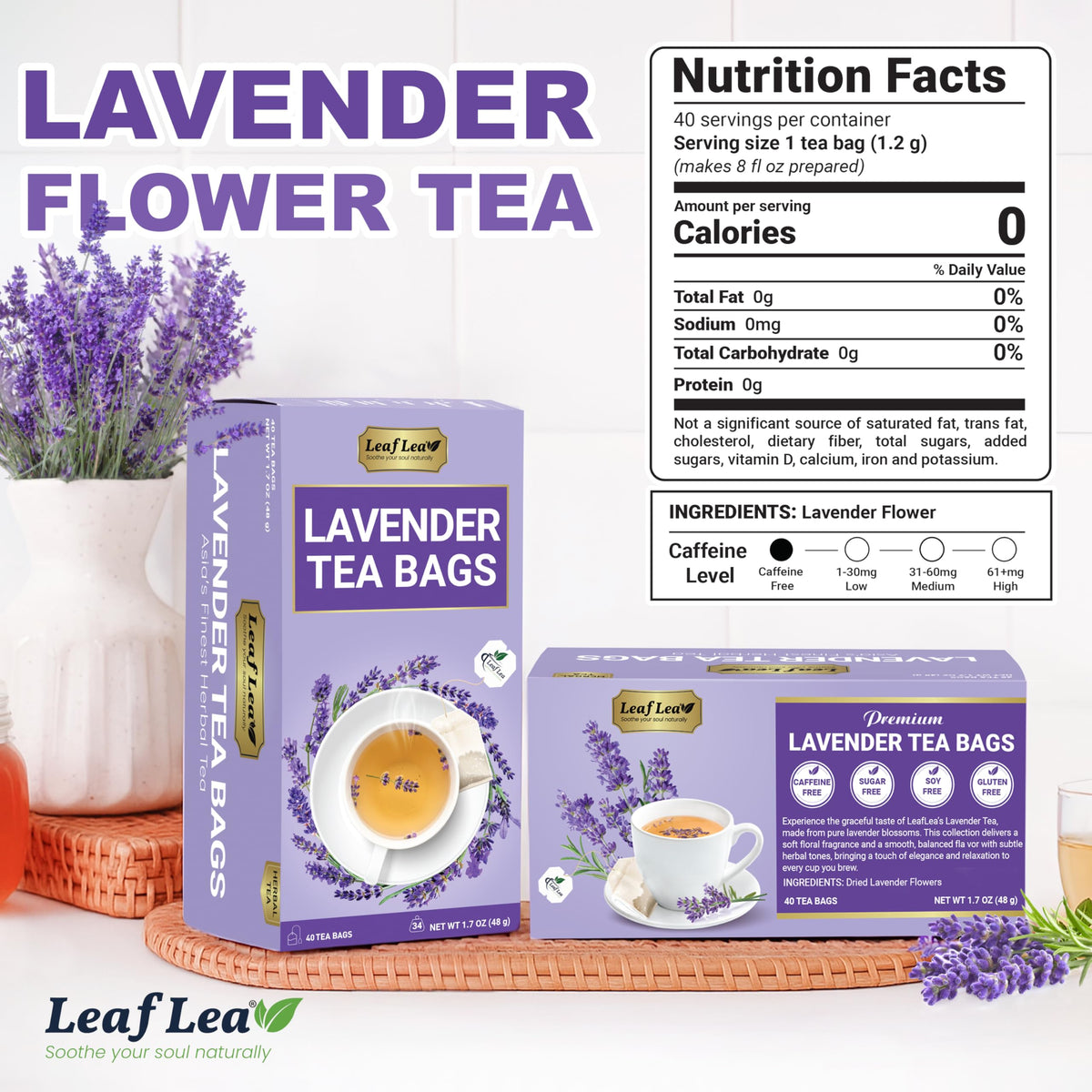 LeafLea Tea Bags individually wrapped for freshness and on-the-go use