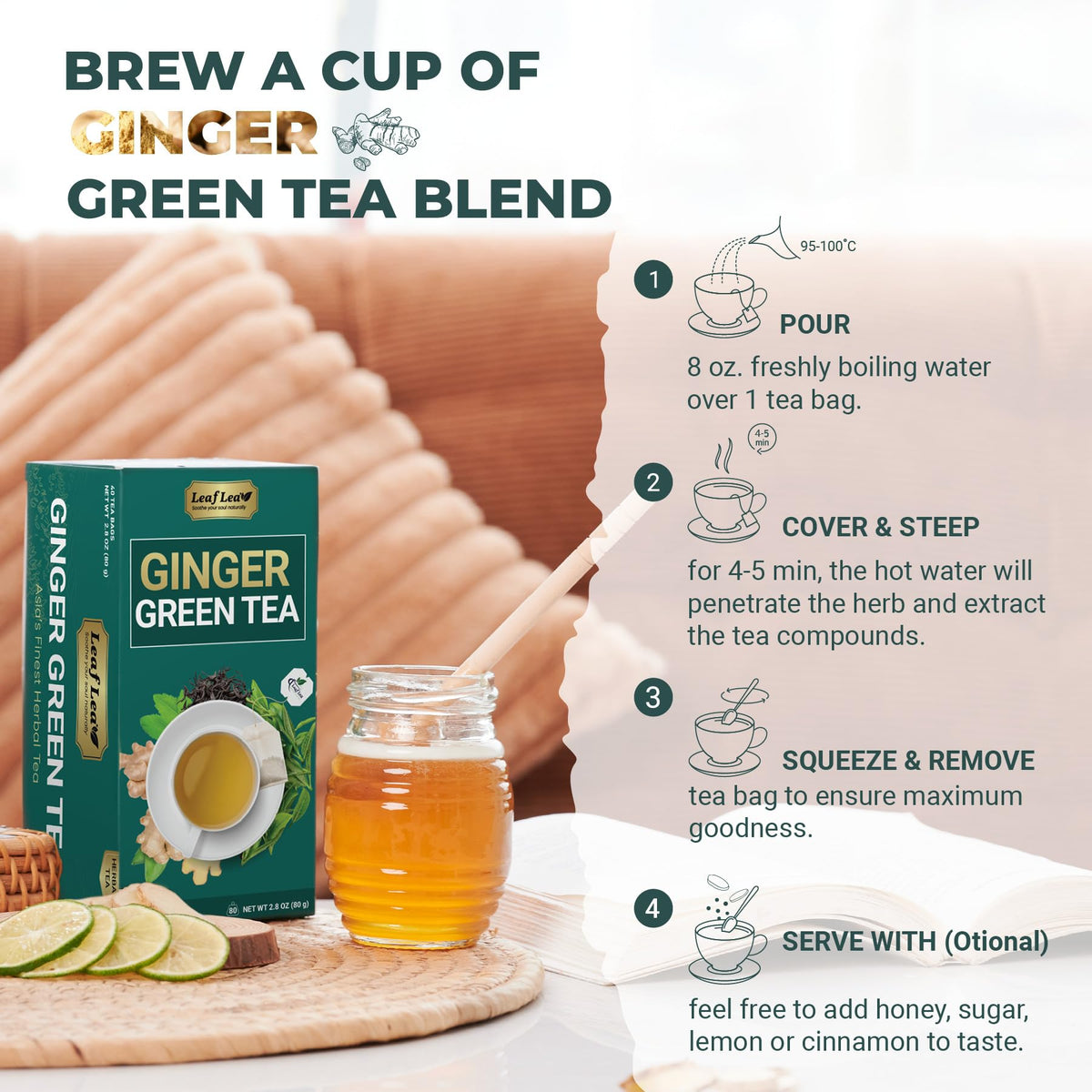 LeafLea travel-friendly tea sachets fit neatly in bags or purses.