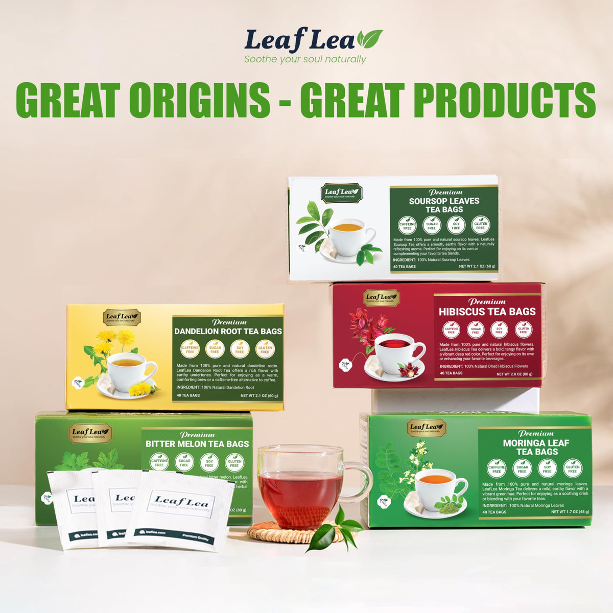 LeafLea travel-friendly tea pouch for convenient sips on the go