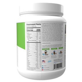 LEAN1 organic fruit and vegetable blend highlighting natural ingredients for balanced nutrition.