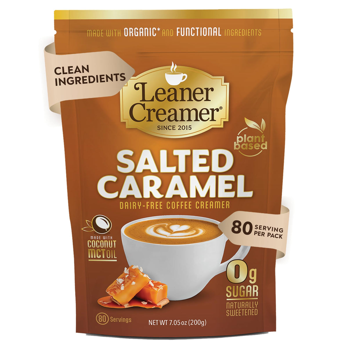 Leaner Creamer bottle pours into a cup for a dairy-free creaminess in morning coffee