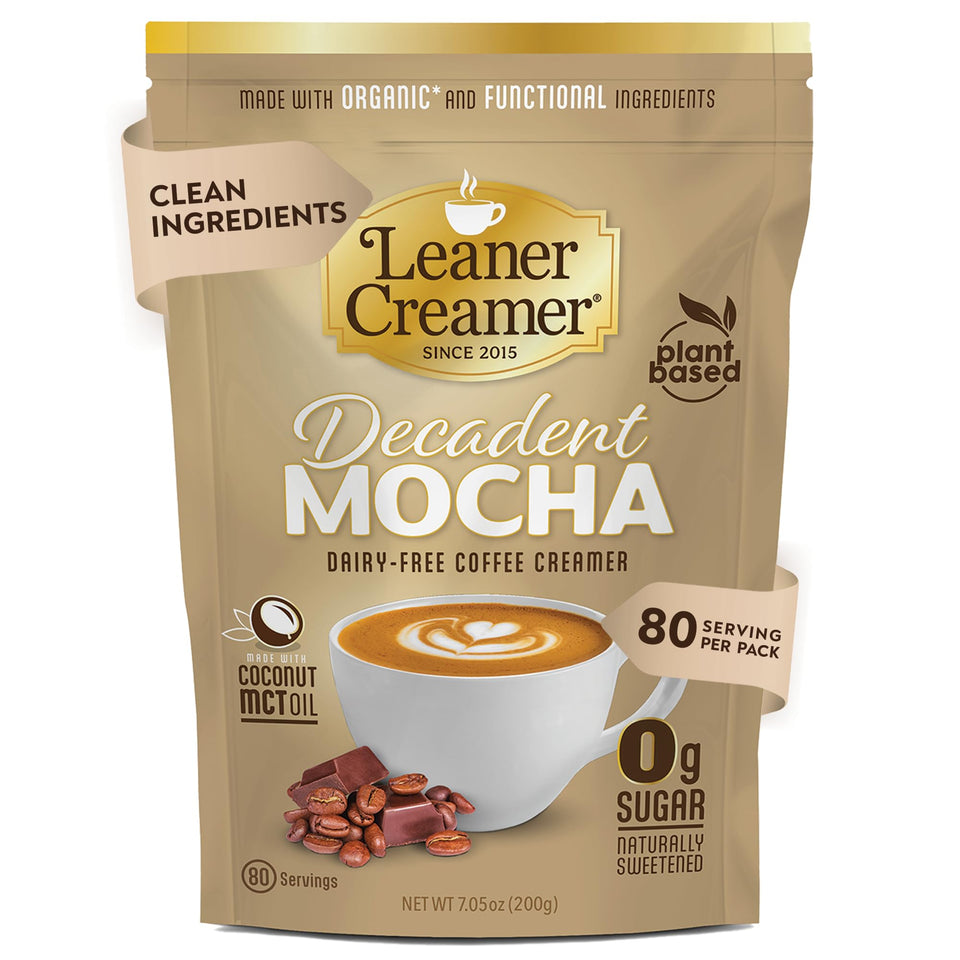 Leaner Creamer coconut milk pour showing dairy-free creaminess in coffee