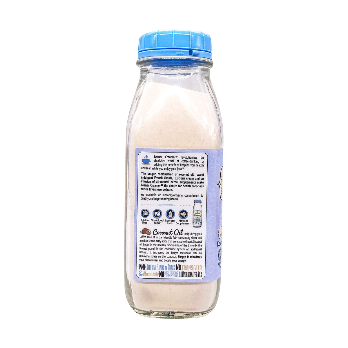 Leaner Creamer French Vanilla Coconut Creamer pour adds tropical aroma to your beverage