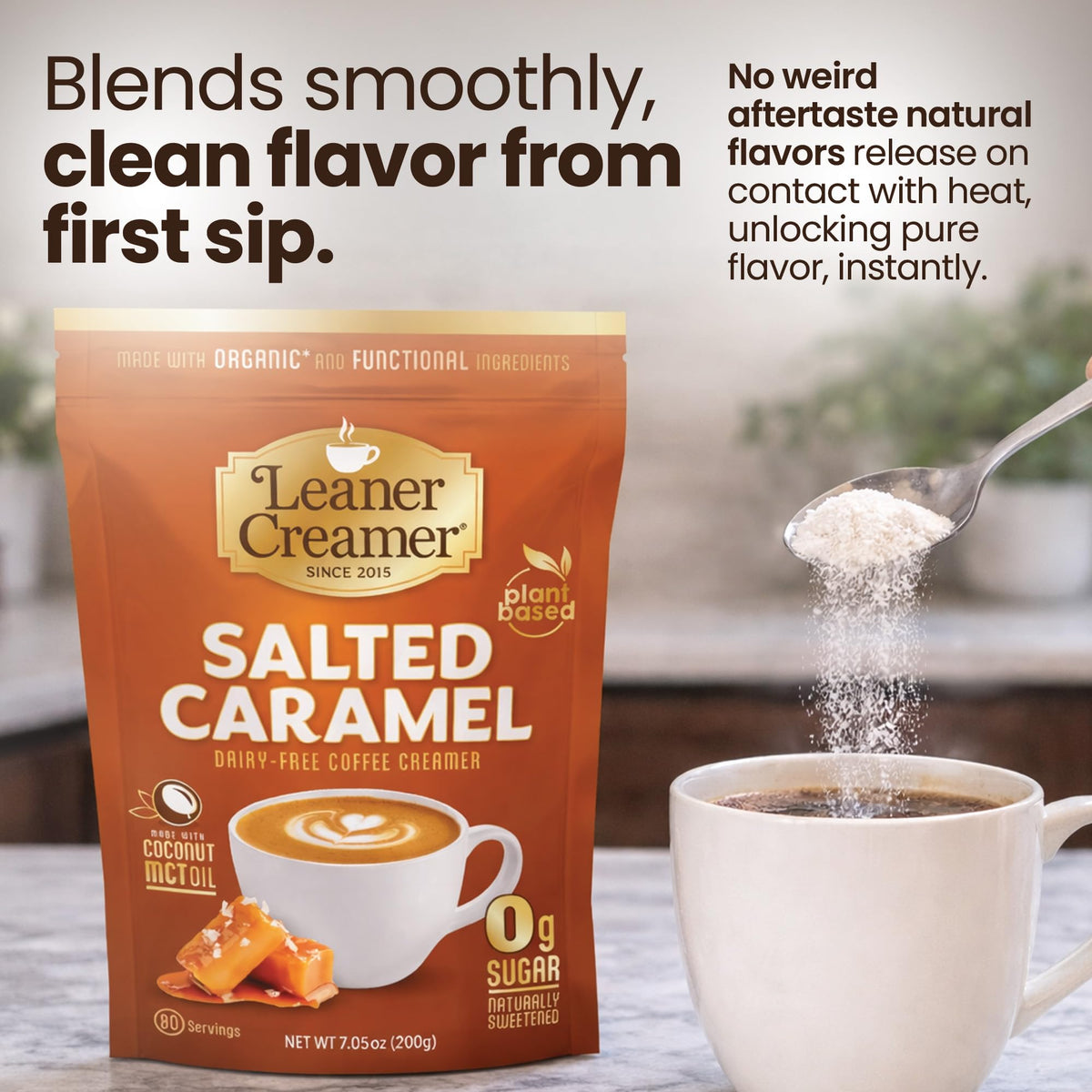 Leaner Creamer ingredients coconut and MCT highlight clean, smooth energy