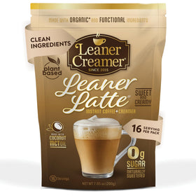 Leaner Creamer Leaner Latte instant coffee pack for quick cafe-style lattes.