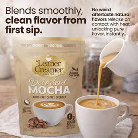 Leaner Creamer organic coconut milk pour features natural plant-based ingredients
