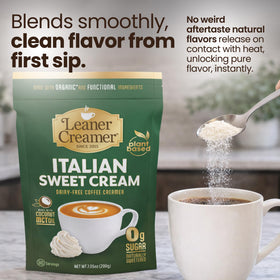 Leaner Creamer package-front presents the powder jar and label.