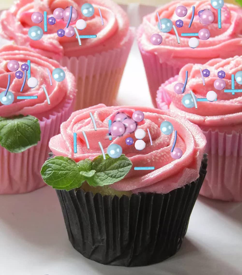 LEBERY mermaid jimmies sprinkles for ocean themed cupcakes