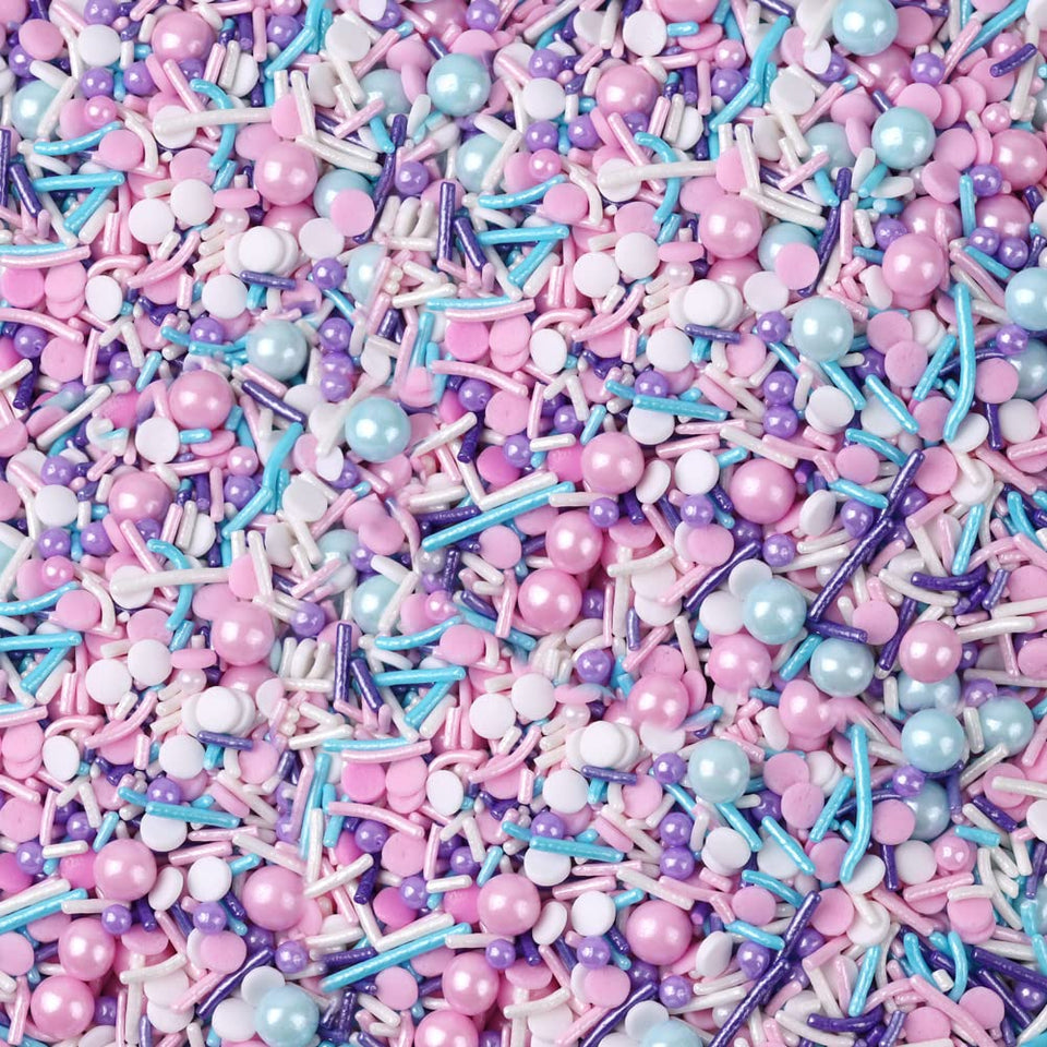 LEBERY pastel sprinkles in white pink purple blue for cake decoration