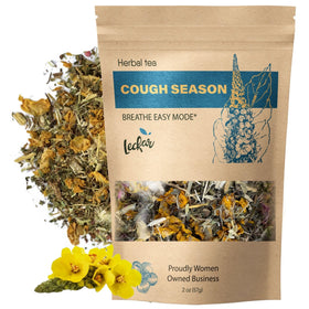 Leckar Cough Season packaging showcases natural, caffeine-free comfort.