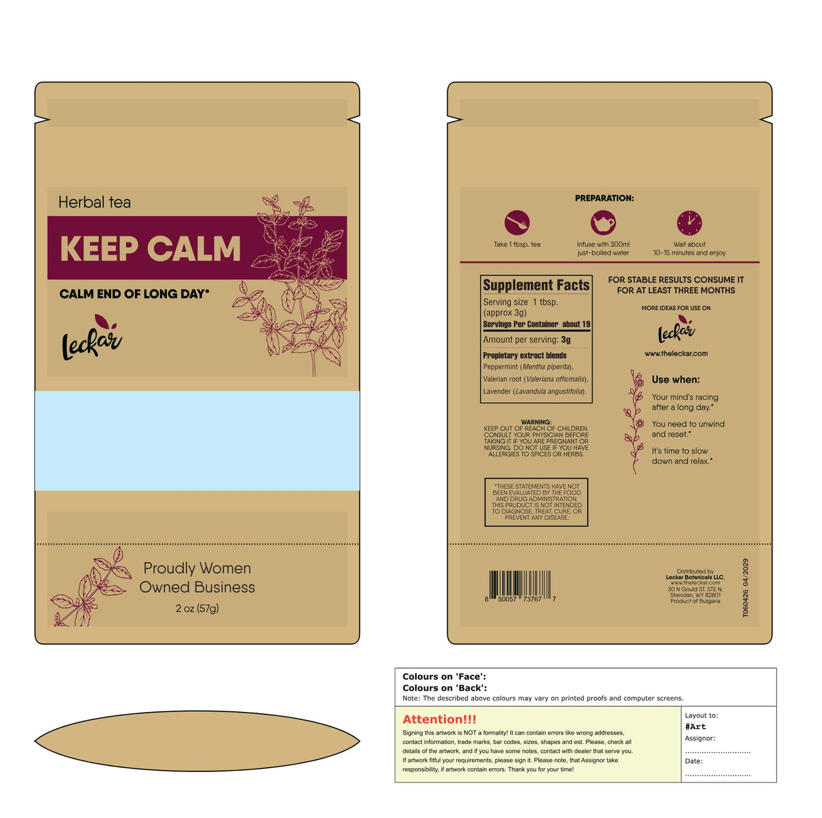 Peppermint and lavender notes complement earthy valerian in the blend.