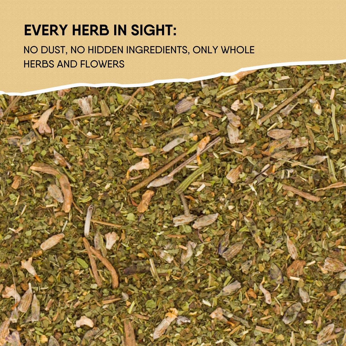 Valerian, lavender and peppermint dry herbs from Bulgarian valleys in the blend.