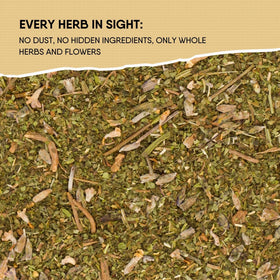 Valerian, lavender and peppermint dry herbs from Bulgarian valleys in the blend.