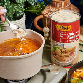 Kitchen setup with Lee Kum Kee Bouillon Powder for ready meals