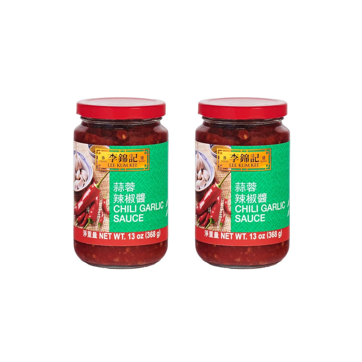 Lee Kum Kee Chili Garlic Sauce bottle closeup showing bold aroma