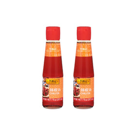 Lee Kum Kee Chili Oil bottle pour adds bold heat and aroma to dishes.