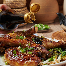 Lee Kum Kee Premium Dark Soy Sauce provides subtle sweetness for color and aroma