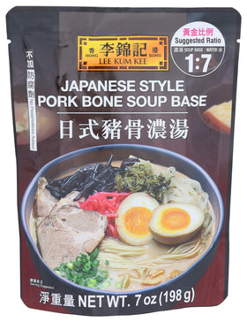 Lee Kum Kee Japanese Style Pork Bone Soup Base pour for a creamy, savory broth