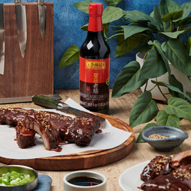 Lee Kum Kee dark soy in a braising dish delivering depth and aroma