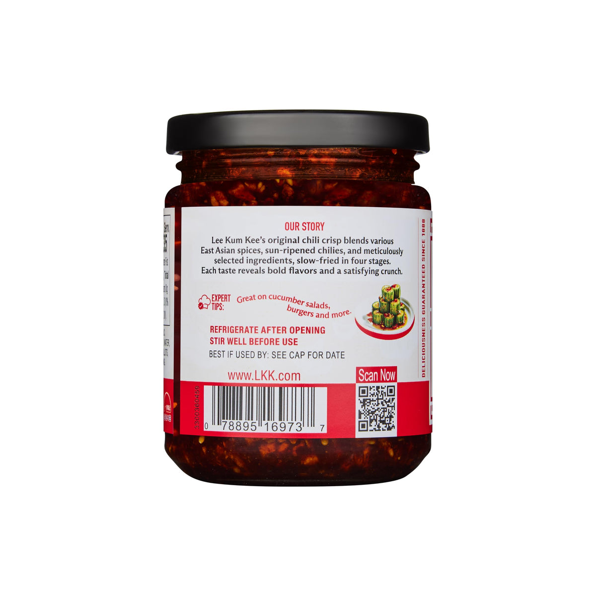 Lee Kum Kee Original Chili Crisp with noodles adds aroma and crunch.