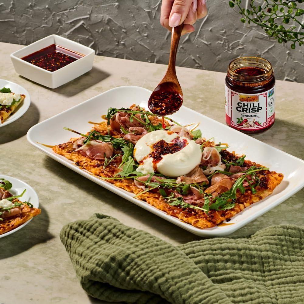 Lee Kum Kee Original Chili Crisp offers vegan, non-GMO ingredients for clean cooking.