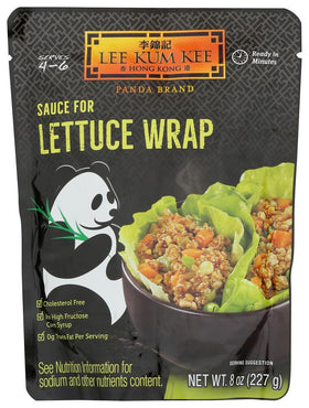 Lee Kum Kee Panda Brand Sauce for Lettuce Wraps bottle showcases authentic flavor for crisp lettuce wraps
