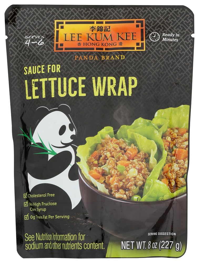 Lee Kum Kee Panda Brand Sauce for Lettuce Wraps bottle showcases authentic flavor for crisp lettuce wraps