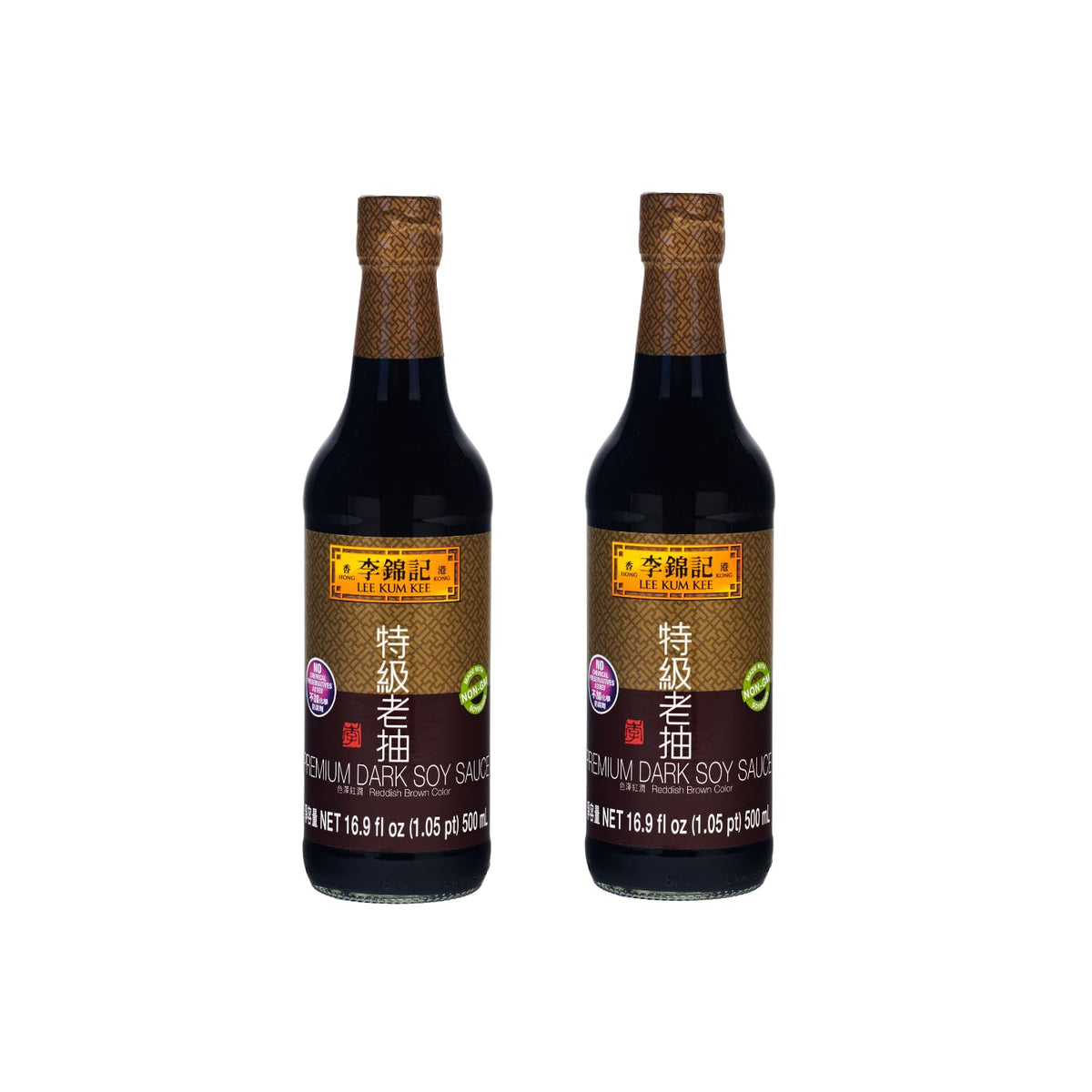 Lee Kum Kee Premium Dark Soy Sauce 2-pack bottles for rich color