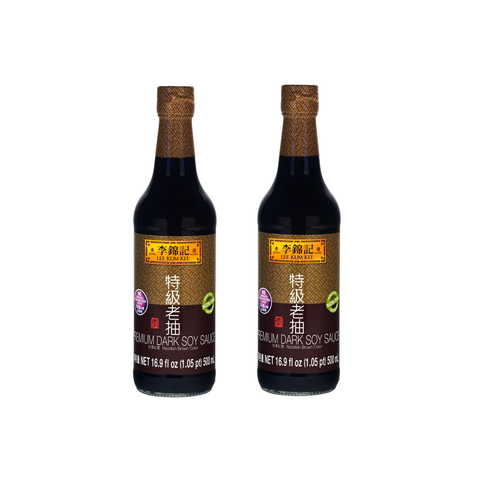Lee Kum Kee Premium Dark Soy Sauce 2-pack bottles for rich color