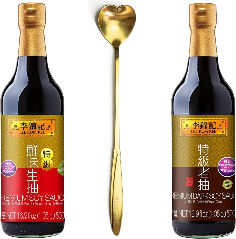 Lee Kum Kee Premium Light Soy Sauce bottle for authentic stir-fries and marinades