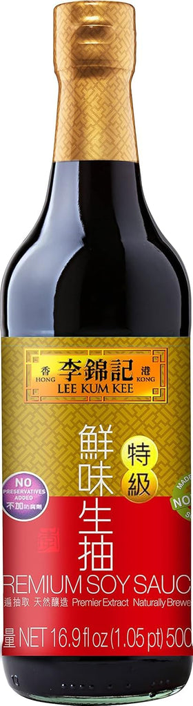 Premium soy sauce set displayed on kitchen counter for versatile cooking