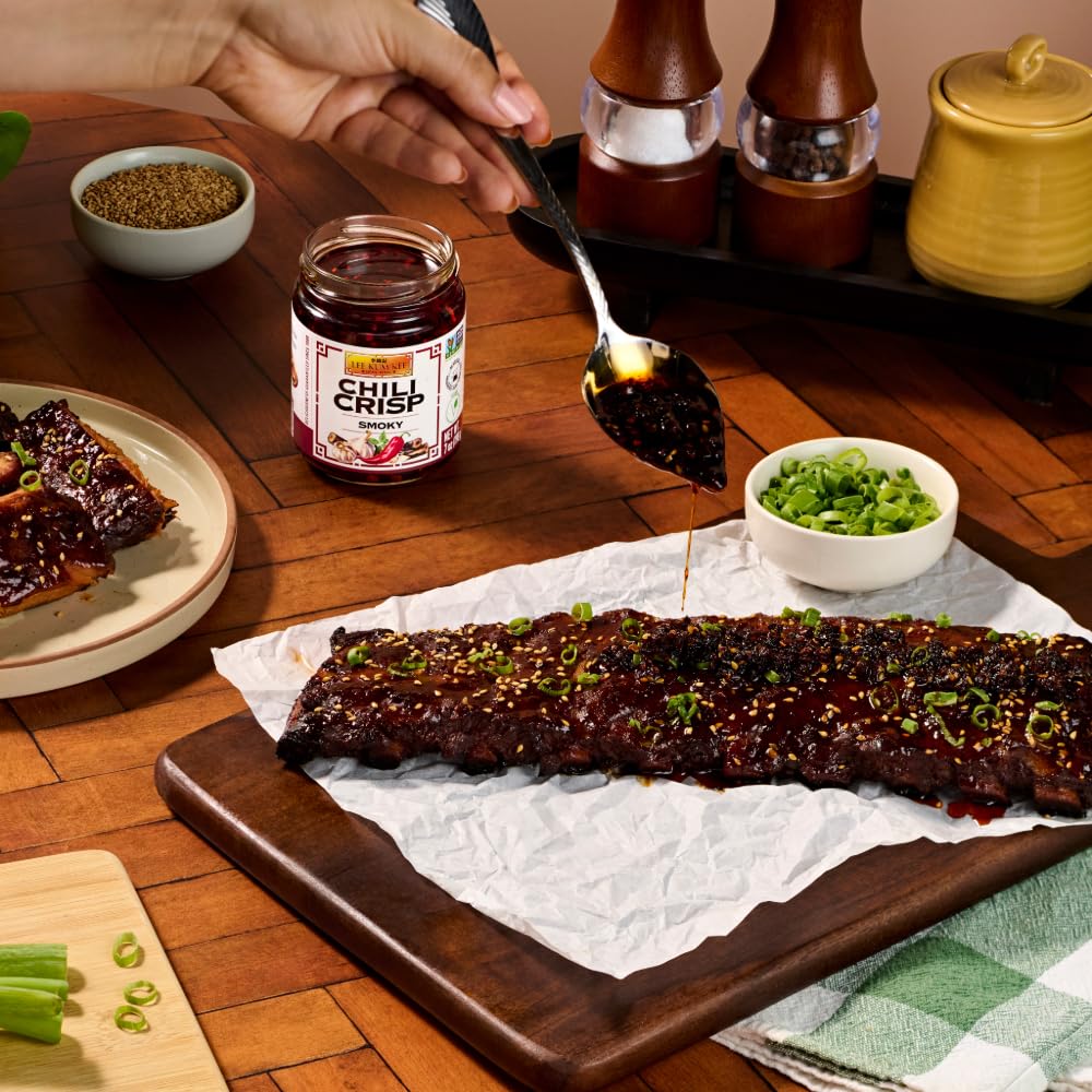 Lee Kum Kee Smoky Chili Crisp grilled seafood with smoky aroma.