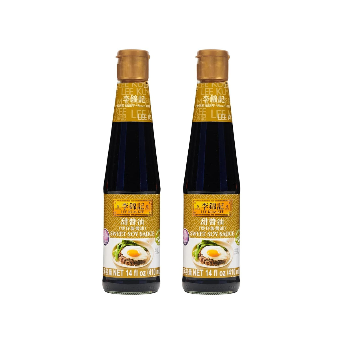 Lee Kum Kee Sweet Soy Sauce bottle pour for glossy glaze and rich color.