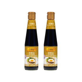 Lee Kum Kee Sweet Soy Sauce bottle pour for glossy glaze and rich color.