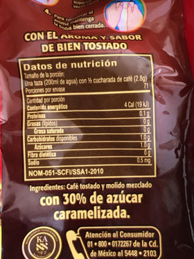 Legal Cafe Mexican ground coffee with caramelized sugar flavor for a rich cup.