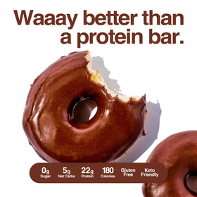 Legendary Foods Protein Donuts: microwave 10 seconds for bakery-style warmth and glossy glaze.