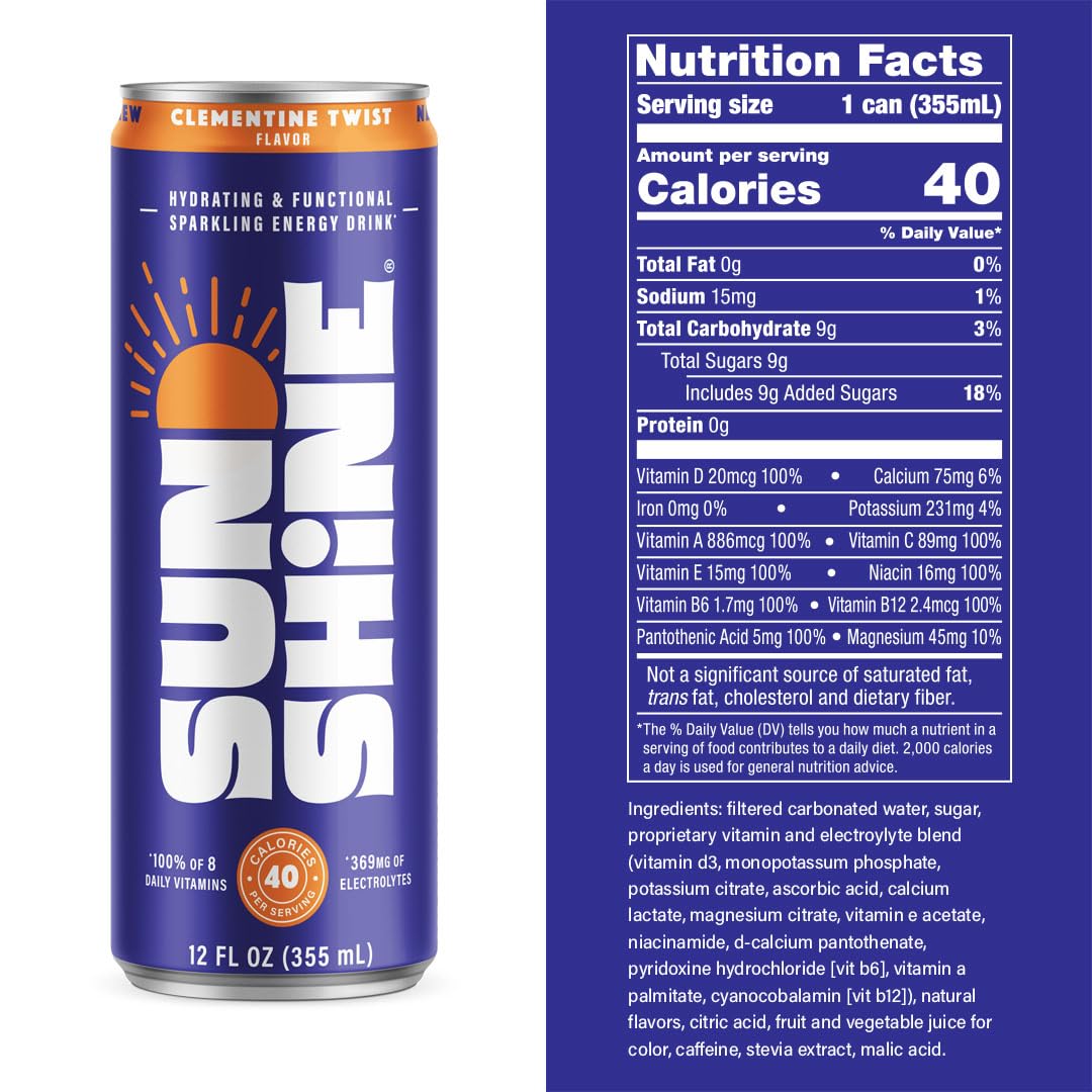 Legendary Sunshine Clementine Twist can top view sparkling with refreshing citrus energy