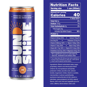 Legendary Sunshine Clementine Twist can top view sparkling with refreshing citrus energy